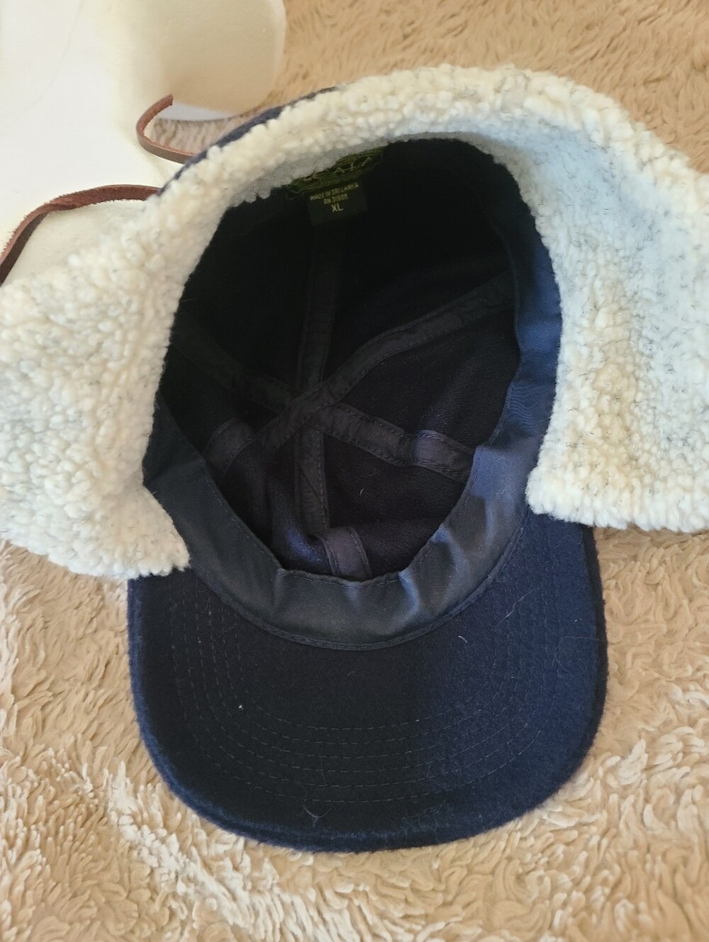 Dorfman Pacific Black Winter Trapper Cap with Ear Flaps Wool Blend, Size XL - Picture 8 of 9